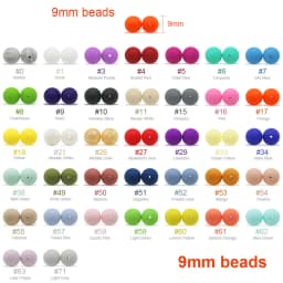 Cute-Idea 20pcs Silicone Beads 9mm Round Pearl Food Grade BPA Free DIY Pacifier Clip Chain Jewelry Baby Teething Rodent Beads