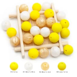 Cute-Idea 20pcs Silicone Beads 9mm Round Pearl Food Grade BPA Free DIY Pacifier Clip Chain Jewelry Baby Teething Rodent Beads