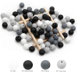 Cute-Idea 20pcs Silicone Beads 9mm Round Pearl Food Grade BPA Free DIY Pacifier Clip Chain Jewelry Baby Teething Rodent Beads