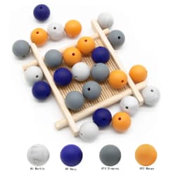 Cute-Idea 20pcs Silicone Beads 9mm Round Pearl Food Grade BPA Free DIY Pacifier Clip Chain Jewelry Baby Teething Rodent Beads