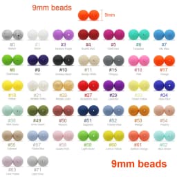 Cute-Idea 20pcs Silicone Beads 9mm Round Pearl Food Grade BPA Free DIY Pacifier Clip Chain Jewelry Baby Teething Rodent Beads