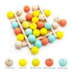 Cute-Idea 20pcs Silicone Beads 9mm Round Pearl Food Grade BPA Free DIY Pacifier Clip Chain Jewelry Baby Teething Rodent Beads