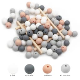 Cute-Idea 20pcs Silicone Beads 9mm Round Pearl Food Grade BPA Free DIY Pacifier Clip Chain Jewelry Baby Teething Rodent Beads
