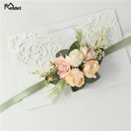 Meldel Wrist Corsage Wedding Men Boutonniere Girl Bracelet Groom Pins Bridesmaid Wrist Corsage Flower Silk Red Rose Boutonniere