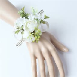 Meldel Wrist Corsage Wedding Men Boutonniere Girl Bracelet Groom Pins Bridesmaid Wrist Corsage Flower Silk Red Rose Boutonniere