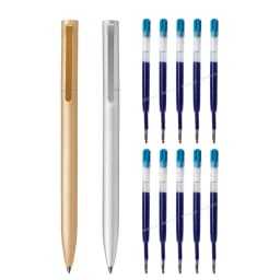Metal Gel Pen with Refill for Metal Sign Pens 0.5mm Smooth Ink Signing Writing Business Office Pучка Aluminum Alloy Pens