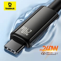 Baseus 240W USB C Cable for iPhone 18 17 16 15 Plus Pro Max Supercharge for Macbook Fast Charge Type C Cable for Xiaomi Samsung
