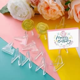 Simple White Bench Style Business Card Holder Stand Case Transparent Acrylic Photo Card Desktop Organizer School Office Supplies