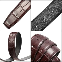 VATLTY Fashion Leather Belt Without Buckle for Men 35mm Natural Cowhide Trouser Belt Black Brown 130cm Belt Male Gifts