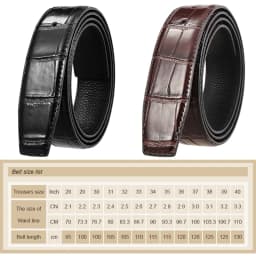 VATLTY Fashion Leather Belt Without Buckle for Men 35mm Natural Cowhide Trouser Belt Black Brown 130cm Belt Male Gifts