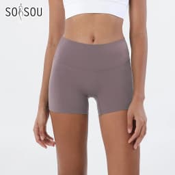 SOISOU Nylon Gym Short Yoga Fitness Women Cycling Shorts Tight Elastic Breathable High Waist Sports Pants No T Lines 13 Colors