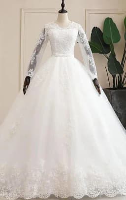 Wedding Dress 2019 The Elegant Half Sleeve Sexy V-neck Court Train Ball Gown Princess Vintage Lace Wedding Dresses Plus Szie