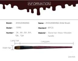 6pcs Artist Oil Painting Brushes Set Level Head Weasel Hair Water Paint Brush Acrylics Drawing Art Supplies Painting Dedicated