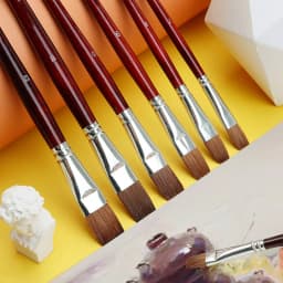 6pcs Artist Oil Painting Brushes Set Level Head Weasel Hair Water Paint Brush Acrylics Drawing Art Supplies Painting Dedicated