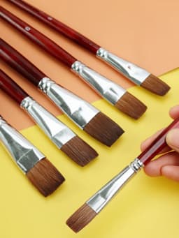 6pcs Artist Oil Painting Brushes Set Level Head Weasel Hair Water Paint Brush Acrylics Drawing Art Supplies Painting Dedicated