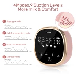 NCVI Double Electric Breast Pump, Portable Breast Pump Electric with 4 Modes 9 Levels,LED Display, 10pcs Breastmilk Storage Bags