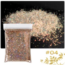 50G/Bag Holographic Mixed Hexagon Shape Chunky Nail Glitter Sequins Sparkly Flakes Slices Manicure Body/Eye/Face Glitter TCF2335