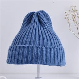 Baby Kids Ribbed Knitted Beanie Hats For Girls Boys Casual Toddlers Windproof Cap 6M-4Years Baby Photography Props Accessories
