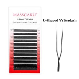 MASSCAKU New Arrival YY Shape Lash Fluffy Individual Eyelash Extensions Natural and Soft Lash Wholesale/Supplies