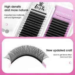 MASSCAKU New Arrival YY Shape Lash Fluffy Individual Eyelash Extensions Natural and Soft Lash Wholesale/Supplies