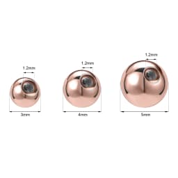 ZS 5-50Pcs 16G Stainless Steel Piercing Screw Replacement Ball Rose Gold Plated Earring Balls Nose Labret Helix Piercing Ball