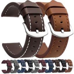Fashion Watch Band Strap Sport Vintage Leather Watchband Stainless Steel Buckle Watch Accessories 18mm 20mm 22mm 24mm