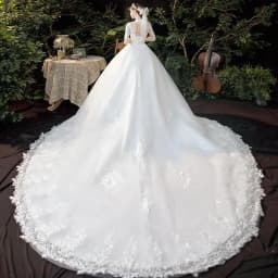 Vestido De Noiva Wedding Dress  Three Quarter Sleeve High Neck Luxury 1m Long Train Ball Gown Robe De Mariee Customized