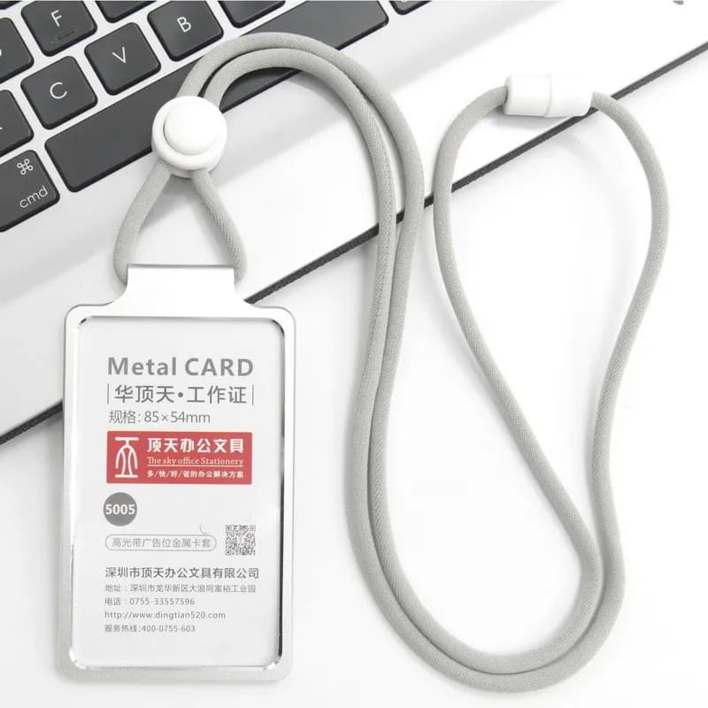 ID Card Holder Business Card Holder Desk Accessories Photocard Holder Aluminum Alloy Office Supplies Stationery Holder Cards