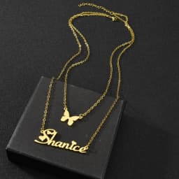 Fashion Custom Name Necklaces for Women Stainless Steel Personalized Summer Choker Letter Heart Butterfly Pendant Jewelry Gift
