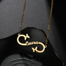 Fashion Custom Name Necklaces for Women Stainless Steel Personalized Summer Choker Letter Heart Butterfly Pendant Jewelry Gift