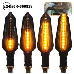 E24 Motorcycle Turn Signals Flowing Turn Signal Light 12LED Turn Signal Indicator Amber Light Blinker 12V M10 Approved E-Mark
