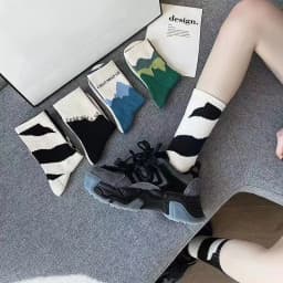 10/5/3MEN'S Mid-calf Socks Cotton Socks for All Seasons, Solid Colour and Versatile