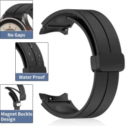 Original Silicone Strap for Samsung Galaxy Watch 5 Pro 45mm Watch 5 40mm 44mm Band Magnetic Buckle for Galaxy Watch 4/4 Classic
