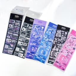 SKYSONIC Dark Style 6pcs/4pcs/2pc Full Set Series Decorative Stickers Cool Kpop Idol Card Album Dialog Sticker Korean Stationery