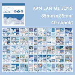 JIANWU 40Sheets INS Aesthetic Landscape Sticker Book DIY Journal Decoration Art Scrapbooking Material Kawaii Stationery Stickers