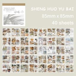 JIANWU 40Sheets INS Aesthetic Landscape Sticker Book DIY Journal Decoration Art Scrapbooking Material Kawaii Stationery Stickers