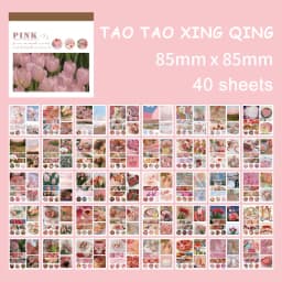 JIANWU 40Sheets INS Aesthetic Landscape Sticker Book DIY Journal Decoration Art Scrapbooking Material Kawaii Stationery Stickers