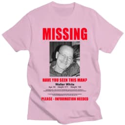 Heisenberg Breaking Bad Missing Sign T Shirt Better Call Saul Graphic Print T-shirts Men's Pure Cotton Short Sleeves Tee Shirt