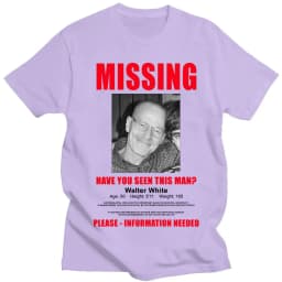 Heisenberg Breaking Bad Missing Sign T Shirt Better Call Saul Graphic Print T-shirts Men's Pure Cotton Short Sleeves Tee Shirt