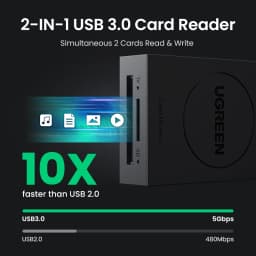 UGREEN Card Reader USB3.0 to SD Micro SD TF Card Adapter for Laptop PC USB to Multi Card adapter Cardreader Smart Card Reader