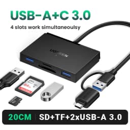 UGREEN Card Reader USB3.0 to SD Micro SD TF Card Adapter for Laptop PC USB to Multi Card adapter Cardreader Smart Card Reader