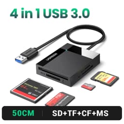 UGREEN Card Reader USB3.0 to SD Micro SD TF Card Adapter for Laptop PC USB to Multi Card adapter Cardreader Smart Card Reader