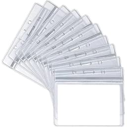 10Pcs/lot Horizontal Vertical Work Card Cover Sleeve Transparent Vinyl ID Tag Badge Holder Pass Card Bag Protective Case