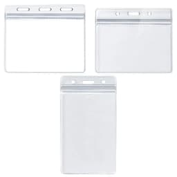 10Pcs/lot Horizontal Vertical Work Card Cover Sleeve Transparent Vinyl ID Tag Badge Holder Pass Card Bag Protective Case