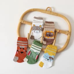 5 Pairs New Style Children Two Toed Tabi Socks for Kids Baby Boys Girls Student Cartoon Animal Cotton Soft Split Thumb Toe Socks