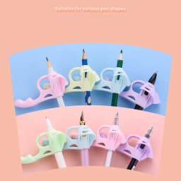 Kids Silicone Pen Grip - Ergonomic Pencil Holder Posture Corrector for Children, Writing Aid Tool Set