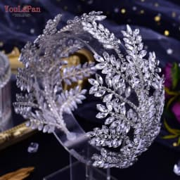 TOPQUEEN HP418 Fashion Bridal Headband Crystal Headwear Women Hair Accessories Rhinestone Bride Crown Wedding Pageant Headdress