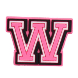 1-26Pcs PVC Pink English Letter Alphabet Sandals Shoe Charms Accessories Kids Designer Decoration DIY Backpack