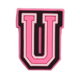 1-26Pcs PVC Pink English Letter Alphabet Sandals Shoe Charms Accessories Kids Designer Decoration DIY Backpack