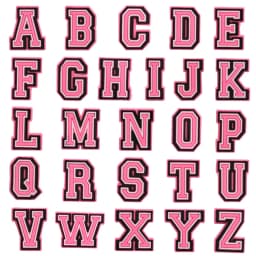 1-26Pcs PVC Pink English Letter Alphabet Sandals Shoe Charms Accessories Kids Designer Decoration DIY Backpack